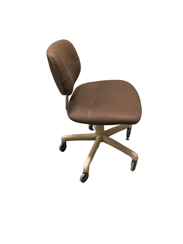 Brown Upholstered Armless Adjustable Chair