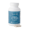 BrainMD Calm My Brain: image of a blue supplement bottle against a transparent background
