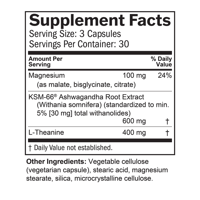 BrainMD Calm My Brain: infographic, supplement facts box