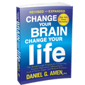 BrainMD Change Your Brain, Change Your Life: Revised and expanded book with blue cover against a transparent background