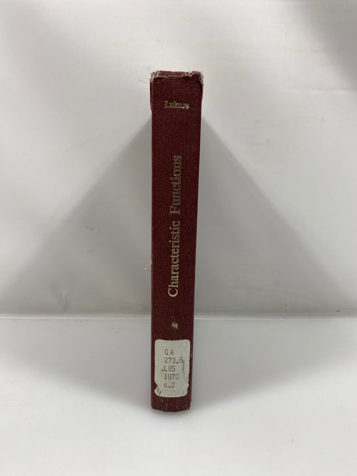 Characteristic Functions by Eugene Lukacs Ex-library 2nd Ed. 1970 HC