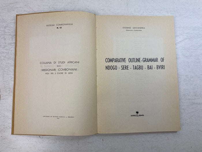 Comparative Outline Grammar of Ndogo-Sere-Tagbu-Bai-Bviri 1961