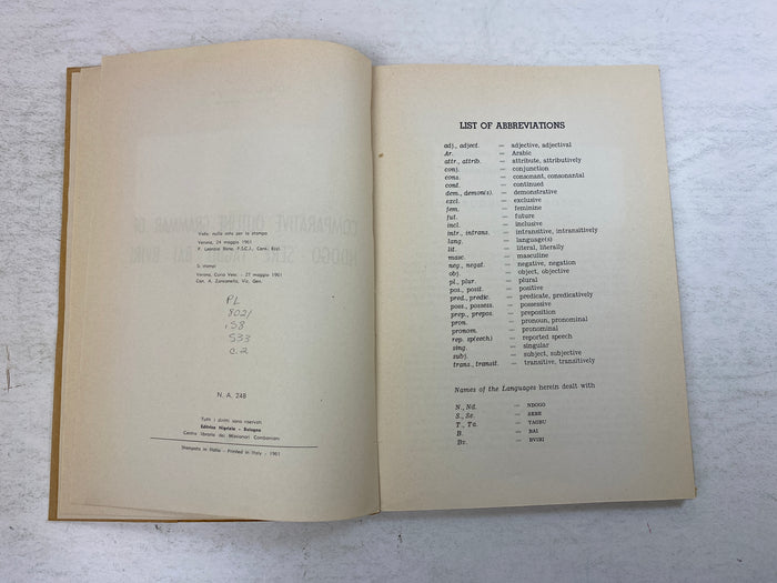 Comparative Outline Grammar of Ndogo-Sere-Tagbu-Bai-Bviri Ex-library 1961 SC