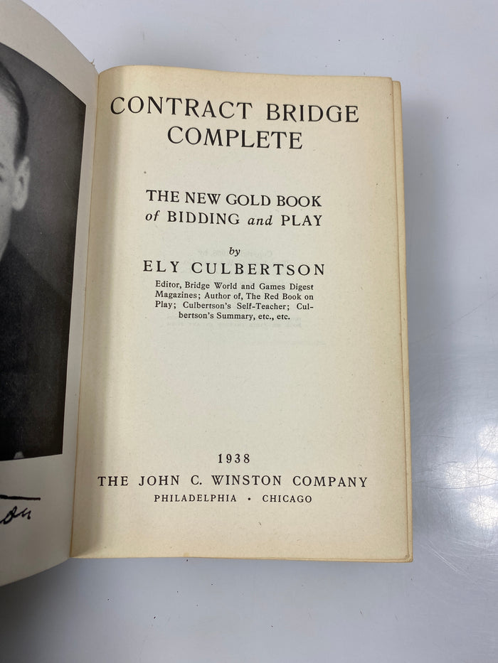 Contract Bridge Complete by Culbertson 1938 HC