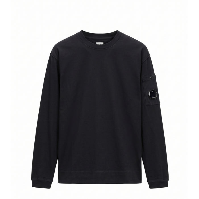 C.P. Company 30/2 Mercerized Jersey Lens Longsleeve T-Shirt (Black)
