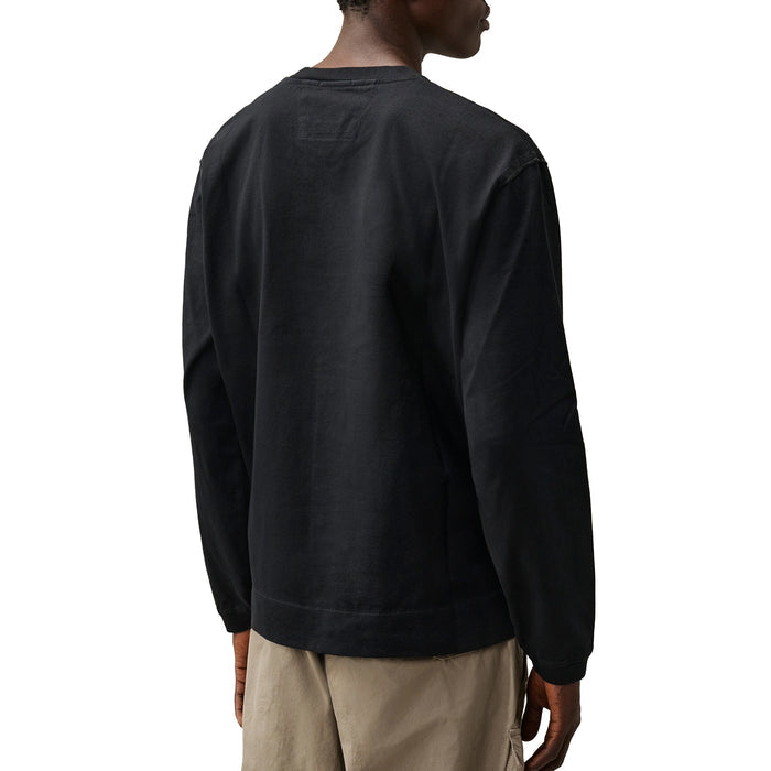 C.P. Company 30/2 Mercerized Jersey Lens Longsleeve T-Shirt (Black)