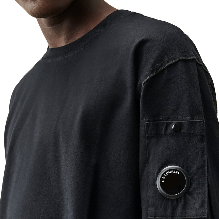 C.P. Company 30/2 Mercerized Jersey Lens Longsleeve T-Shirt (Black)