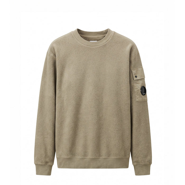 C.P. Company Brushed Emerized Diagonal Fleece Lens Sweatshirt (Fallen Rock)