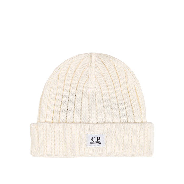 C.P. Company Extra Fine Merino Wool Knit Logo Beanie