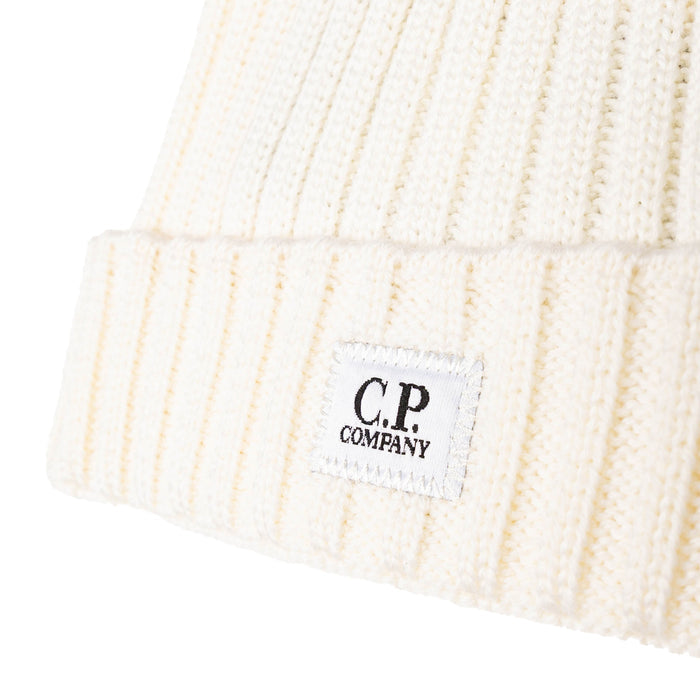 C.P. Company Extra Fine Merino Wool Knit Logo Beanie