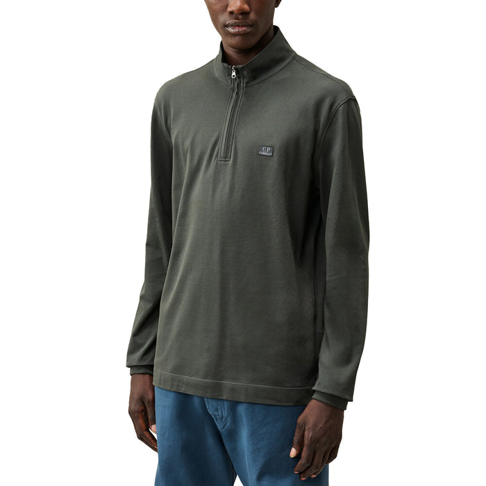 C.P. Company	Stretch Piquet Long Sleeve Half Zip Polo