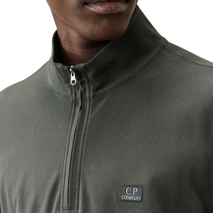 C.P. Company	Stretch Piquet Long Sleeve Half Zip Polo
