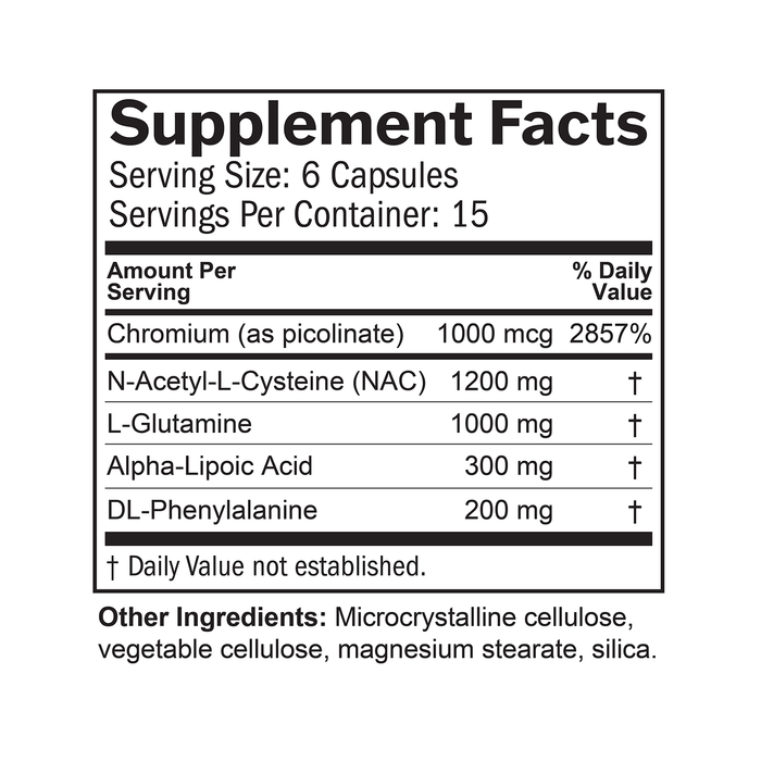 BrainMD Craving Control: infographic, supplement facts box