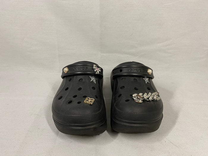 Crocs Black Bella Clog with Jibbitz Charms Women's Size 7.5/8