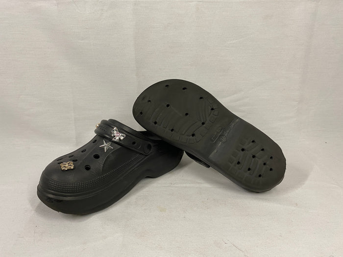 Crocs Black Bella Clog with Jibbitz Charms Women's Size 7.5/8