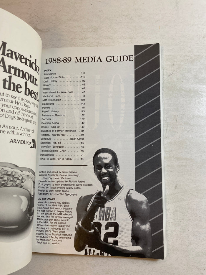 Dallas Mavericks NBA Media Guide 1988-1989