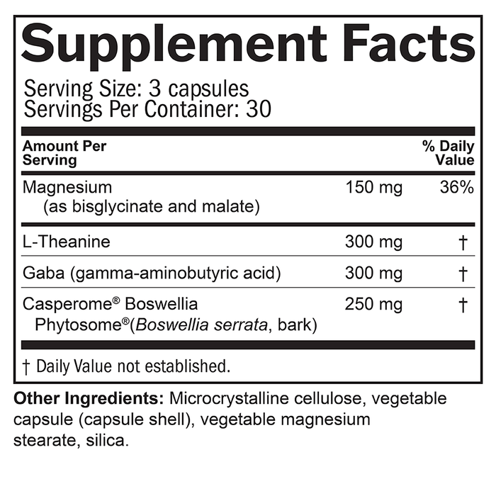 BrainMD Deep Comfort Sleep: infographic, supplement facts box