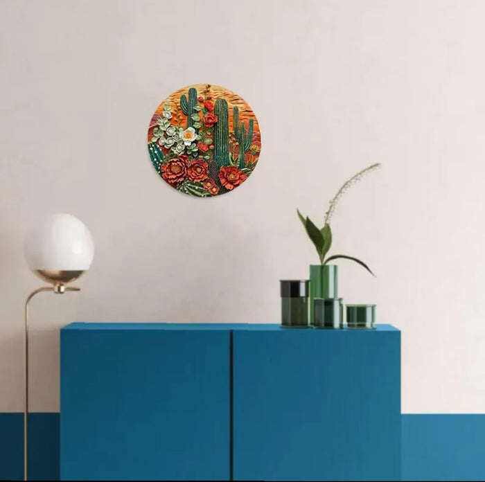 Desert Cactus Scene Wall Art in modern interior.