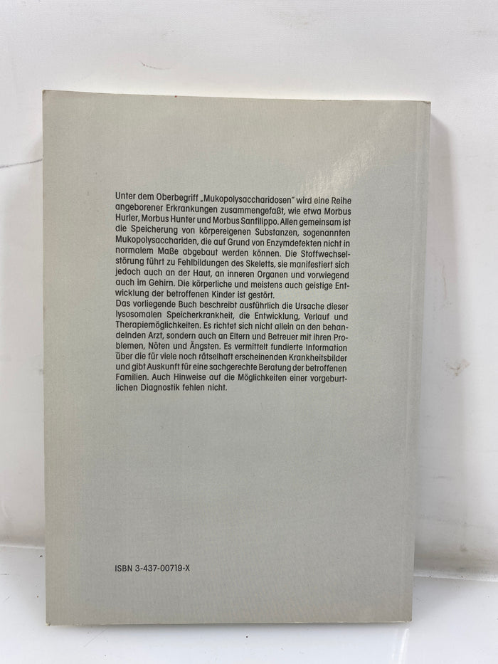 Die Mukopolysaccharidosen by Beck/Fang-Kircher 1993 SC