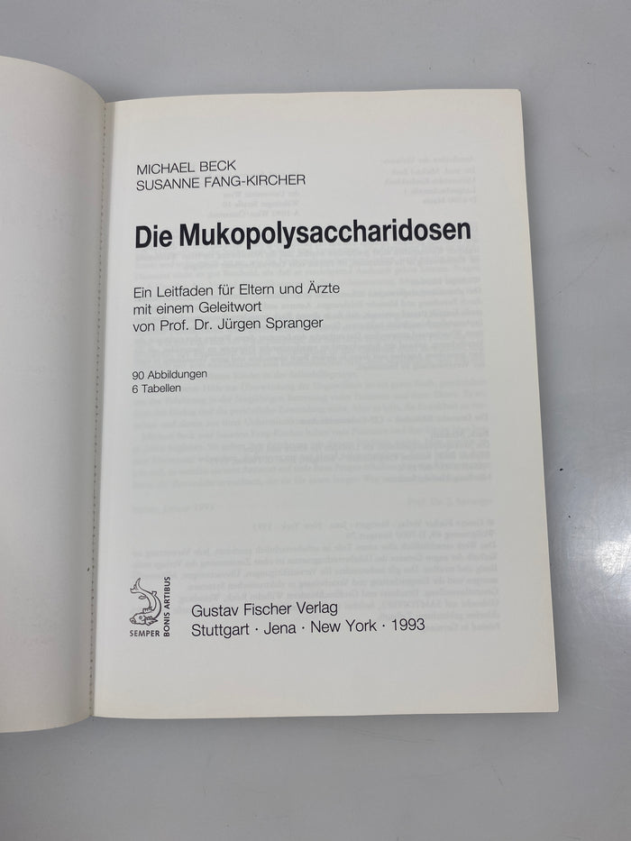 Die Mukopolysaccharidosen by Beck/Fang-Kircher 1993 SC