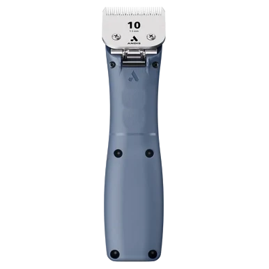 Emerge Clipper Blue by Andis With FREE 8Pc Wide Comb Attachment Bundle by Andis,"Blue hair clipper front view with metal blade"
