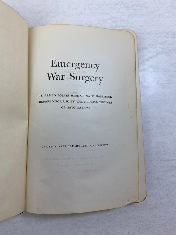 Emergency War Surgery NATO handbook 1958 HC