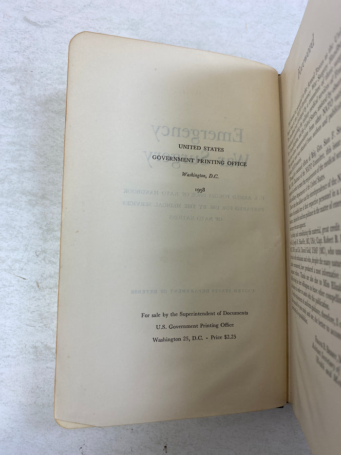 Emergency War Surgery NATO handbook 1958 HC