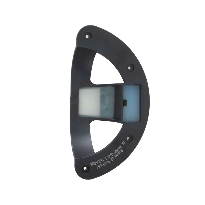 Equilume Replacement Cup,"Black curved mounting cup with four screw holes and clear insert"