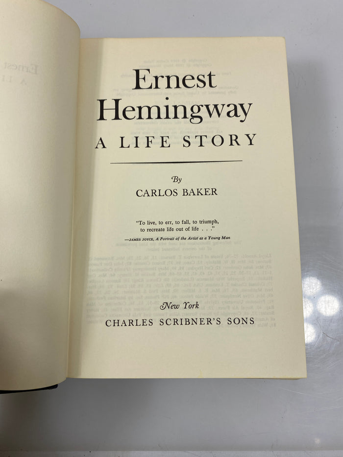 Ernest Hemingway: A Life Story by Baker 1969 HCDJ
