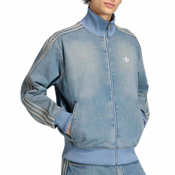 Adidas Firebird Denim Needle Track Top (Worn Blue Denim)