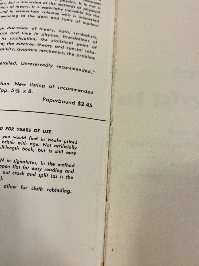 Foundations of Physics by Lindsay/Margenau 1957 SC