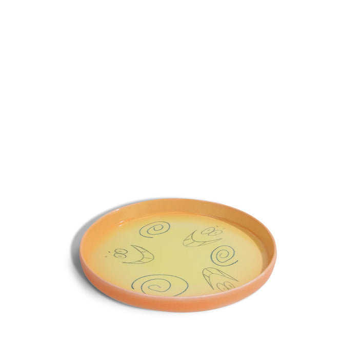 Frizbee Ceramics Baby Plate (Orange Yellow Gradient Sketch)