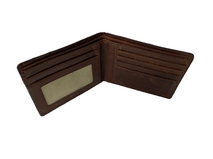 Gianni Conti Brown Genuine Leather Bifold Wallet