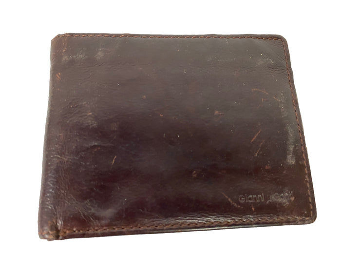 Gianni Conti Brown Genuine Leather Bifold Wallet