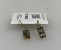 Gold Light Blue Rectangle Mosaic Earrings