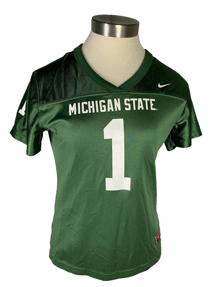 Green Michigan State Football Jersey #1 Women's Size S