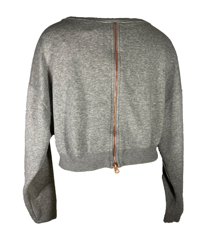 Grey Nike Cropped Crew Neck Sweatshirt Women's Size S