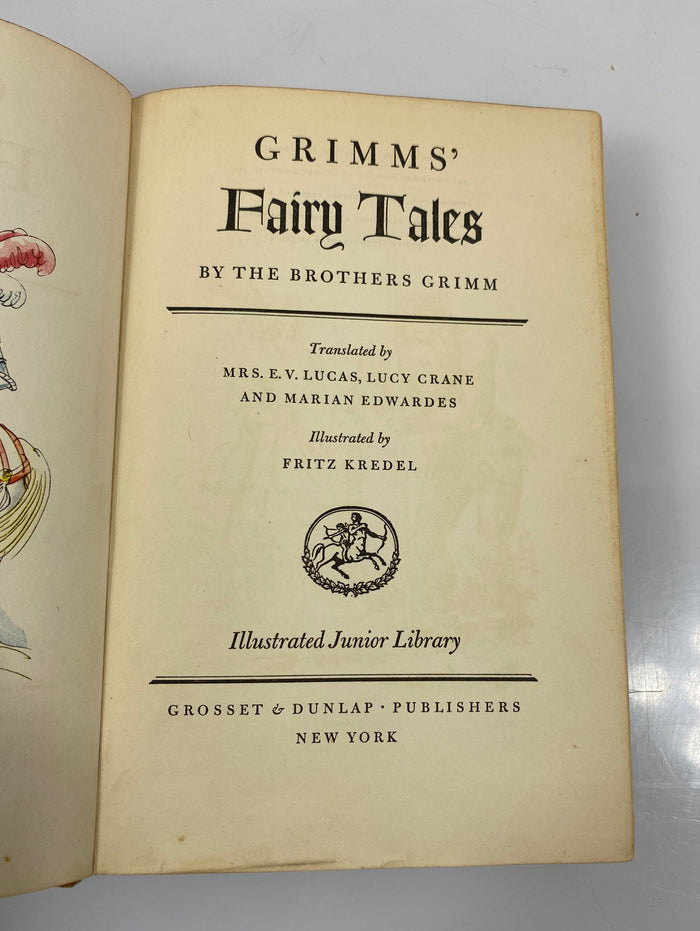 Grimm's Fairy Tales Illustrated Junior Library 1945 HC