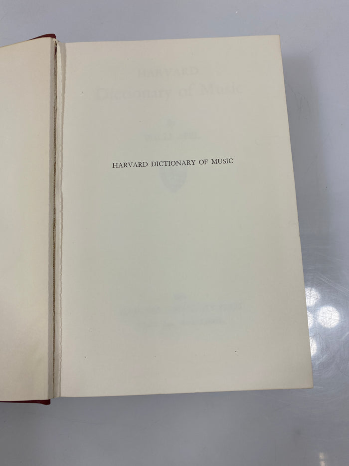 Harvard Dictionary of Music by Apel Ex-library 1964 HC