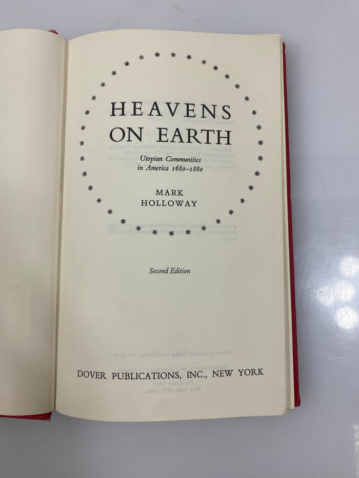 Heavens on Earth Mark Holloway Ex-library 2nd Ed. 1966 HC
