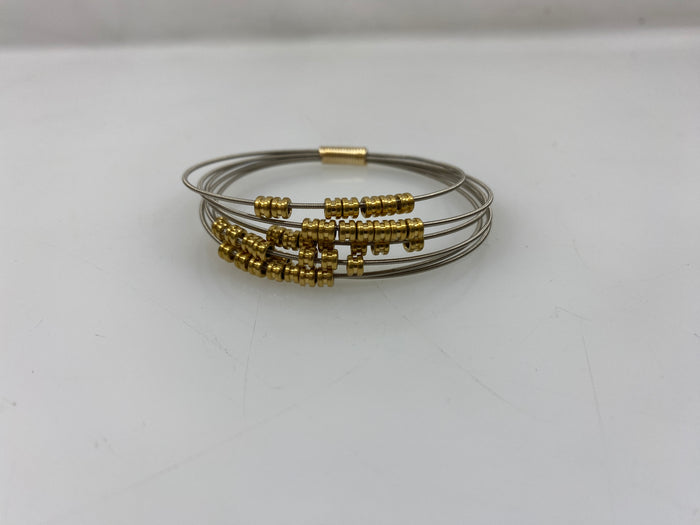 High Strung Wearable Music Gold Beaded Wire Bracelet Set