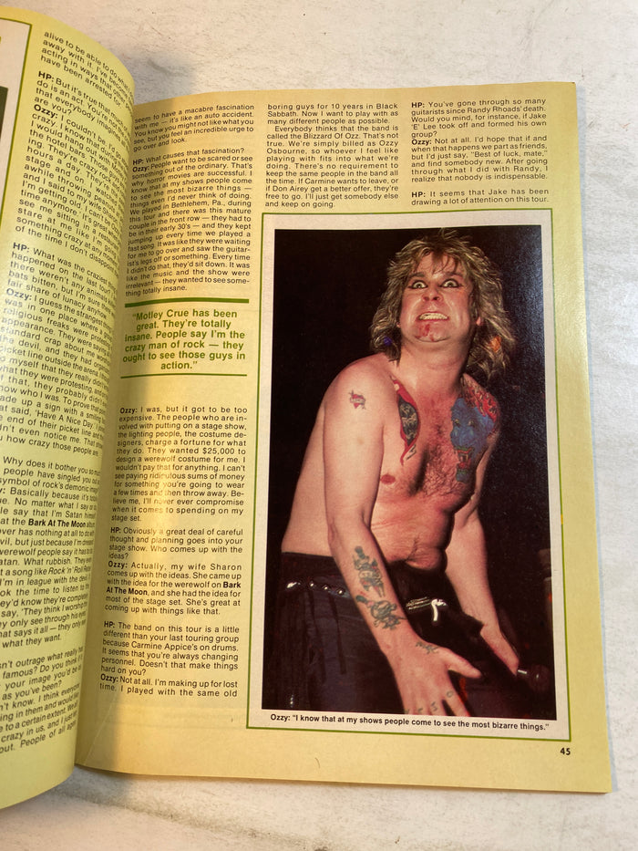 Hit Parader Yearbook Fall 1984 David Lee Roth