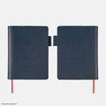 Hobonichi 5-Year Techo A6 Cover (Moomin - Written Memories): the navy cover shown front and back, a Moomin scene embossed into the surface