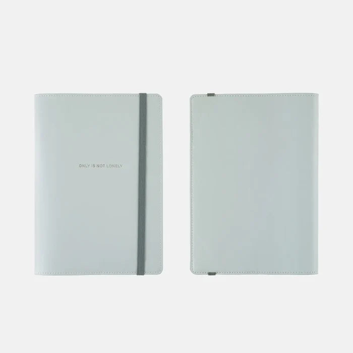 Hobonichi 2027 A5 Cousin Cover (Only is Not Lonely - Ramune): front and back of the cover in a pale ice blue, the name printed small and quiet on the front