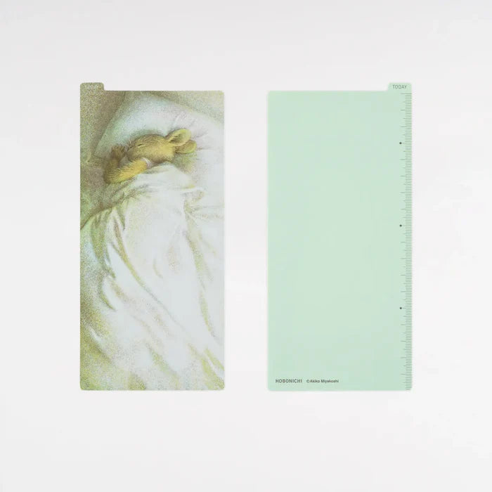 The narrow Weeks-size design from the same series, front and back with a pale mint reverse — sold separately