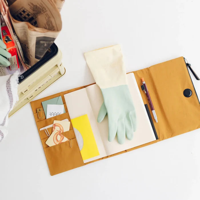 Hobonichi 2026 A5 Cousin Cover: Tragen - Mustard, shown in full.