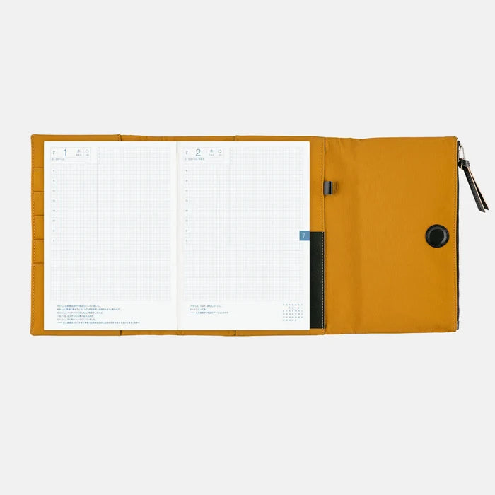 Hobonichi 2026 A5 Cousin Cover: Tragen - Mustard, front view.