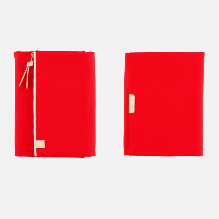 Hobonichi 2026 A5 Cousin Cover: Tragen - Red, shown from the front.