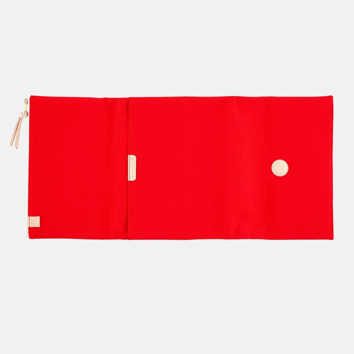 Hobonichi 2026 A5 Cousin Cover: Tragen - Red, shown from another angle.