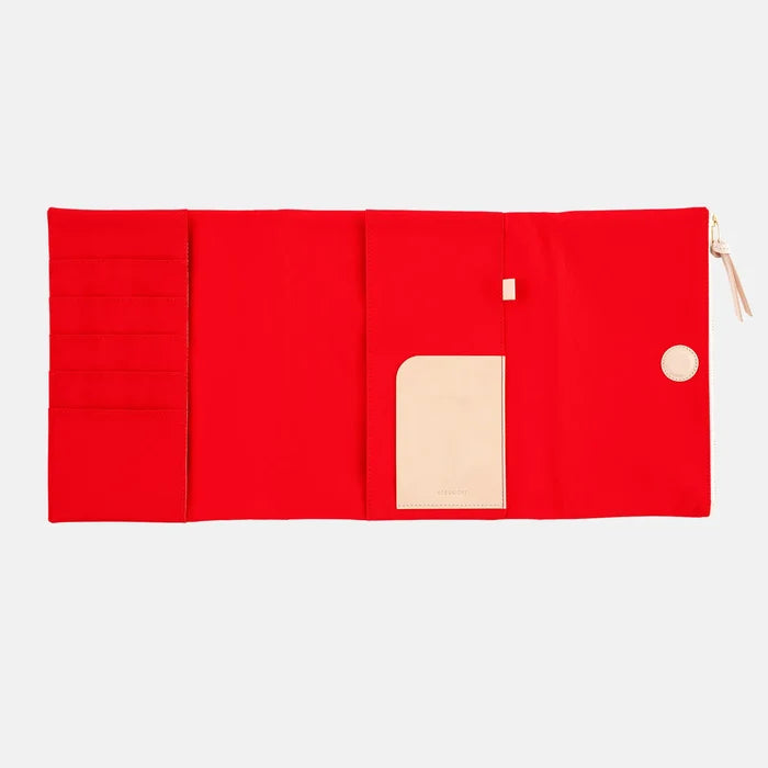 Hobonichi 2026 A5 Cousin Cover: Tragen - Red, shown with its details.